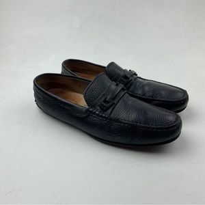 TOD'S BLACK LEATHER HORSEBIT LOAFERS SHOES SIZE 8